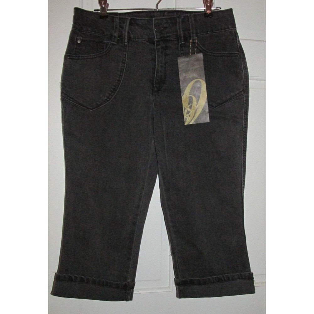 Nine West Women's Black Mid Rise Capri Jeans Size 8 Average